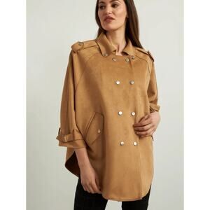 Sz XS JOSEPH RIBKOFF CAMEL FAUX SUEDE JACKET